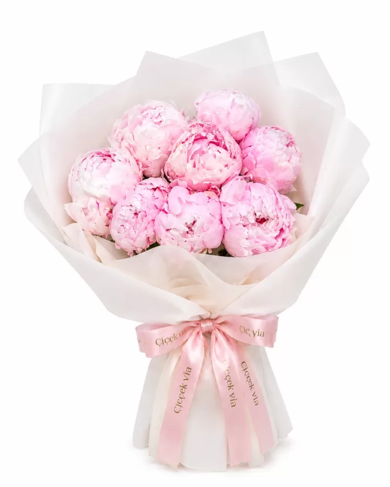 Pembe Şakayık Buketi – Premium Romantik ve Zarif Çiçek Tasarımı