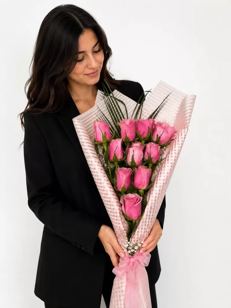 10'lu Pembe Gül Buketi 
